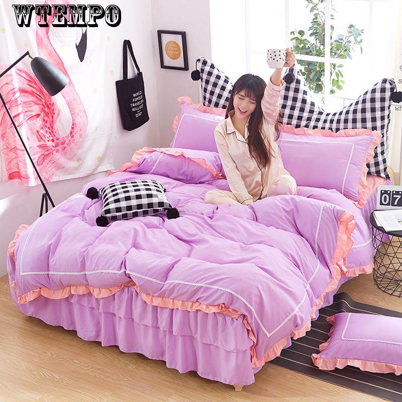 Home Printing Bedroom Aloe Vera Cotton Sanding  4 Sets of Bedding