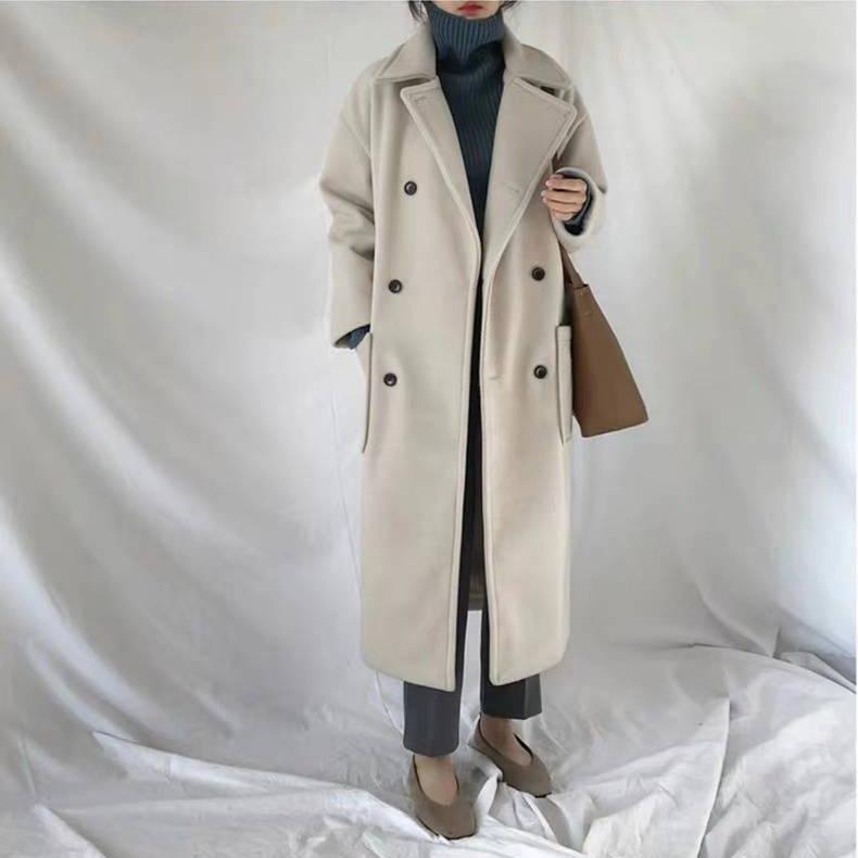Mid-length autumn and winter women's woolen coat was thin woolen coat woolen coat women