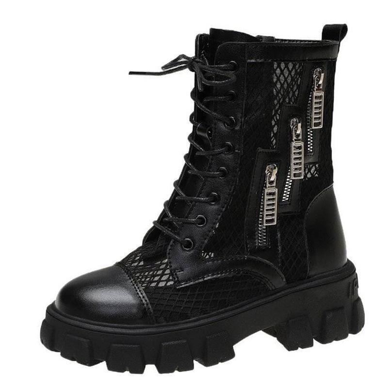 Summer Thin Women's Martin Boots Hollow Breathable Net Boots Women's Shoes with Skirt