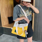 Women's Single Shoulder Canvas Bag College Student Class School Bag Korean Version All-match Crossbody Tote Bag