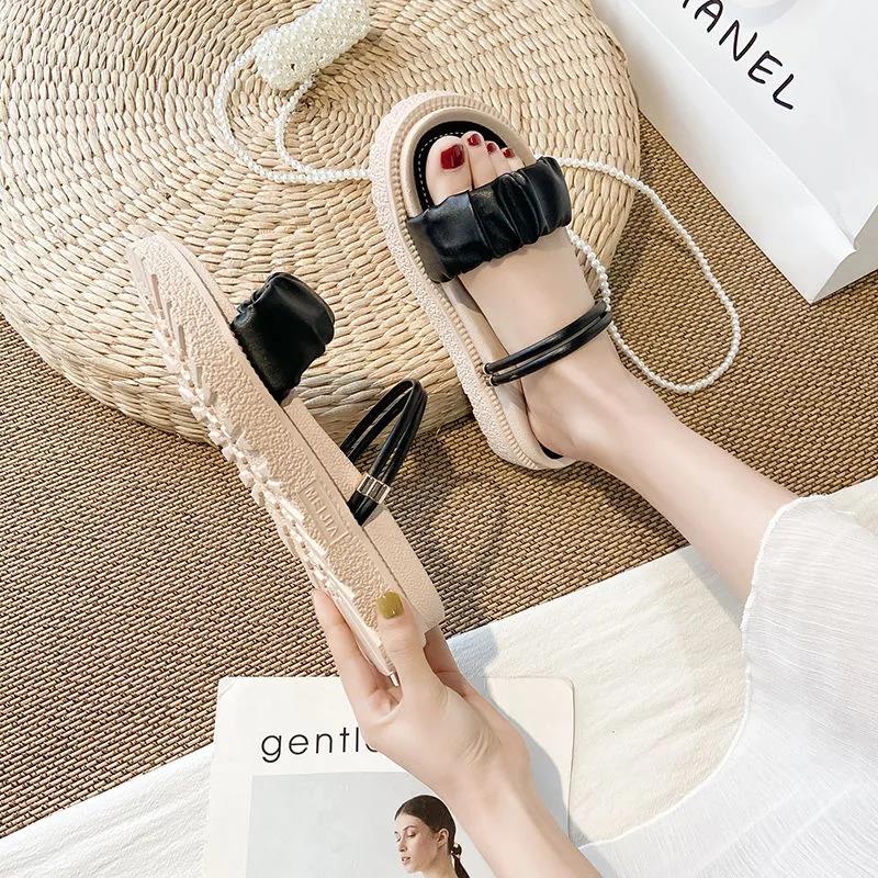 Trifle Platform Sandals Female Summer Fairy Style Student Fashion Roman Flats