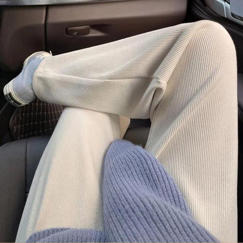 Plus Velvet Thickened Chenille Autumn and Winter High Waist Wide-leg Pants Women Loose and Thin Korean Students Straight-leg Pants Mopping Pants