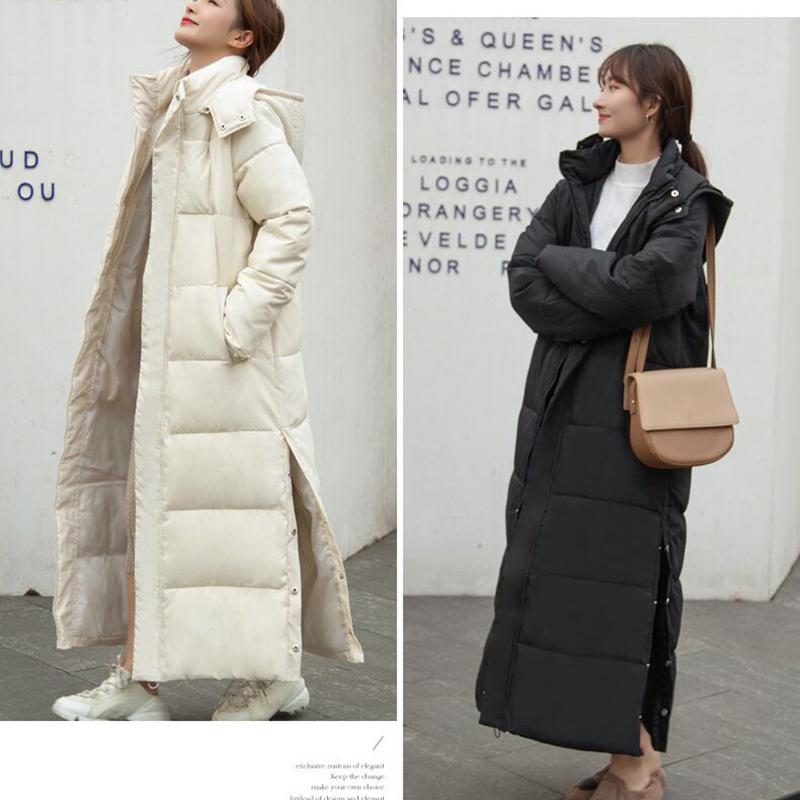 Down Jackets Women Long Winter Jacket and Coats 2021 New Thicken Warm Hooded Parkas Coat
