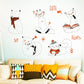 Little fox children's room background living room wall decoration sticker simple painting wallpaper
