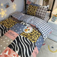 Brushed Three-piece Fashion Leopard-print Skin-friendly Duvet Cover Bed Linen Three-piece Student Dormitory Single Bed
