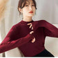 Pofulove Half-high Collar Bottom Shirt Women's Long Sleeve Knit Sweater Slim Black Top Autumn Winter
