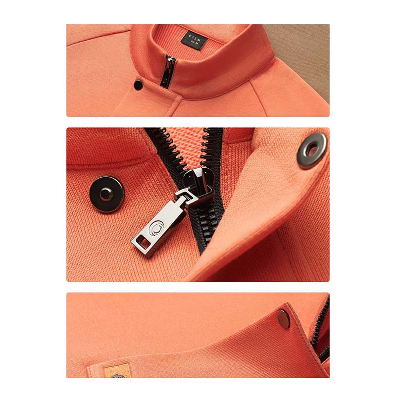 Spring and Autumn Men's Zipper Stand Collar Sweater Medium Half Turtleneck Solid Color Jacket Men's Casual Top Personality Sweater