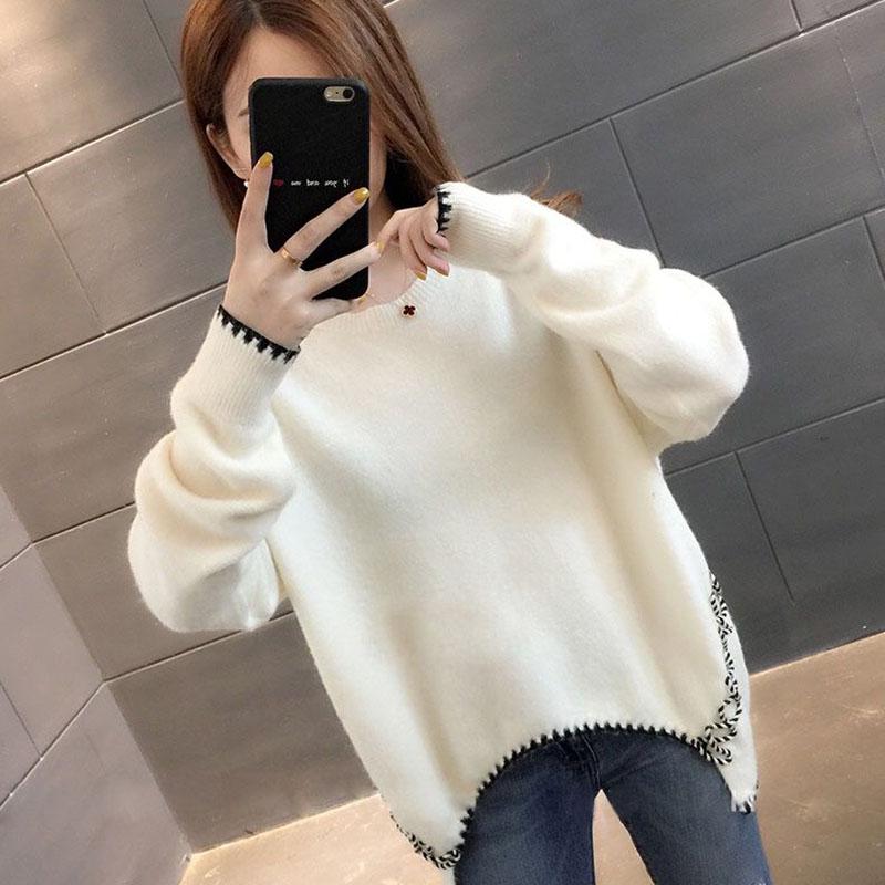 Autumn and Winter Loose Sweater Fashion Casual Bottoming Shirt Simple and Versatile Women's Top