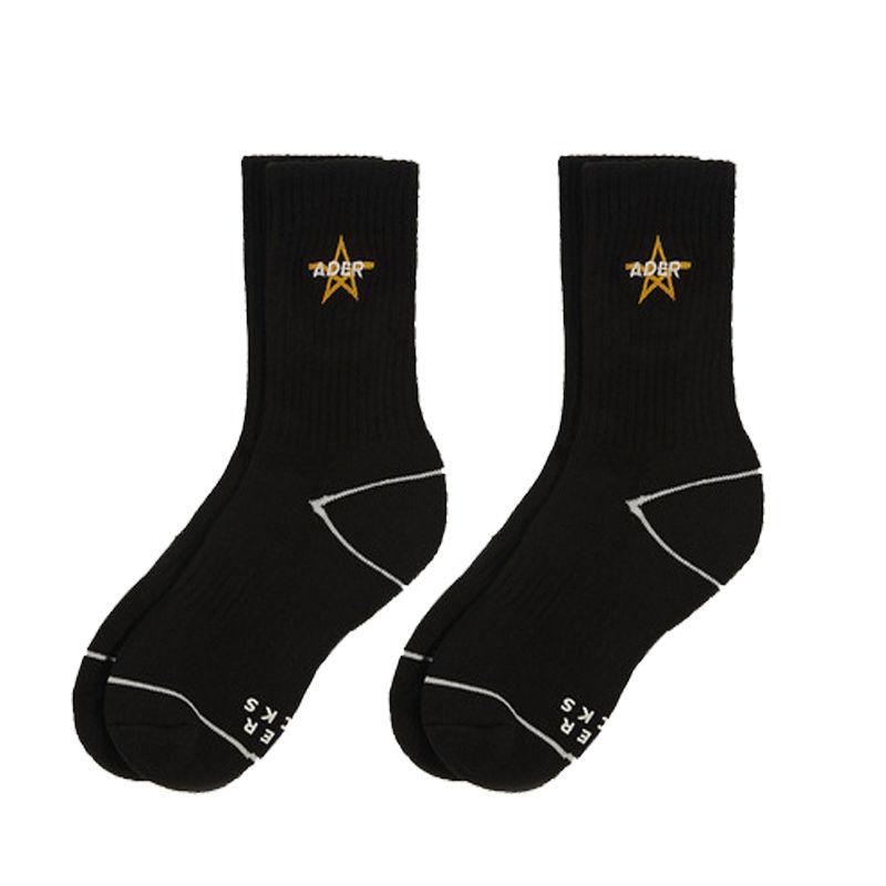 Two Pairs of Women's Stockings Five-pointed Star Embroidery All-match Fashion Sports Cotton Street Stockings