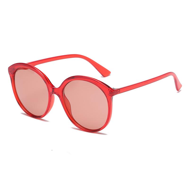 WTEMPO Sunglasses female big box pink sunglasses female big face sun glasses round sunglasses
