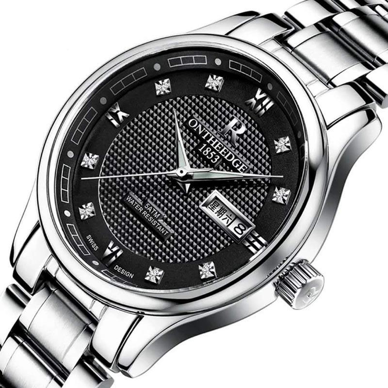 Men Wristwatch Sport Automatic Mechanical Male Clock Luxury Steel Skeleton Waterproof Man Watch