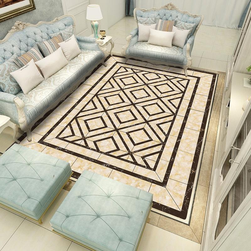 Living Room Carpet Marble Pattern Bedroom Bedside Blanket Household Square Floor Mats