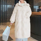 Mid-length Down Jacket Women's Bright Face Waist Thickened White Duck Down Bread Jacket