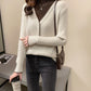 Autumn and Winter Women's Half Turtleneck Sweater Fake Two Pieces Stitching Loose Knit Sweater Fashion Loose Large Size Pullover