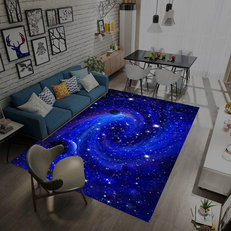 Washable Starry Sky Pattern Carpet Home Living Room Study Bedroom Children's Room Bedside Blanket