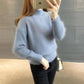Sweater Women Knitted Pullover Sweater Long Sleeve Turtleneck Slim Jumper Soft Warm Pull Femme