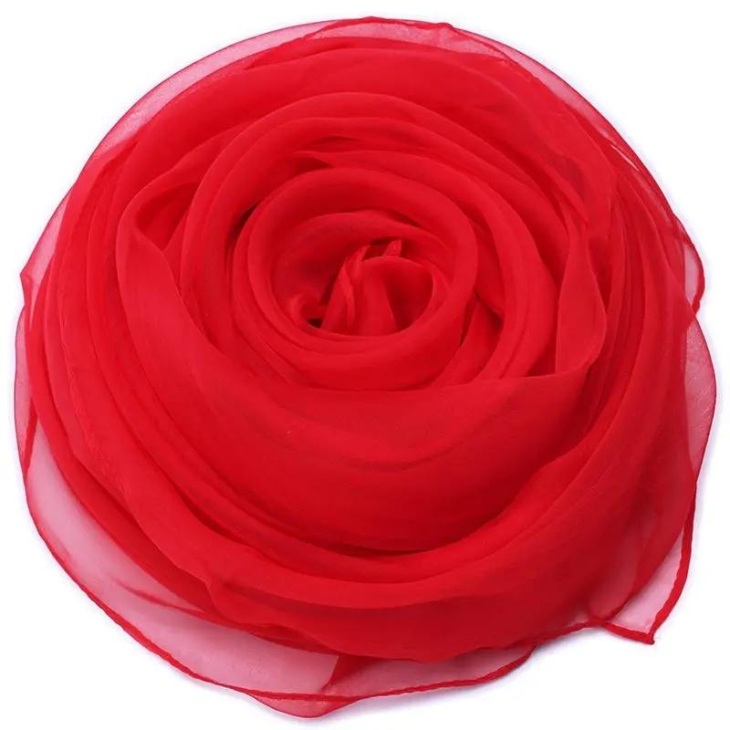 Pure Color Ice Silk Scarf Female Air Conditioning Shawl Warm Scarf Ladies Silk Scarf Thin Section Mother Decoration Sunscreen Long Beach Towel