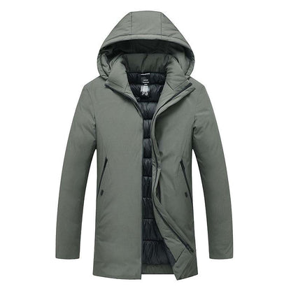 Men's Thickened Plus Size Autumn and Winter Cotton-padded Jacket Mid-length Jackets Quilted Jacket Down Cotton-padded Jacket Cold-proof Clothing