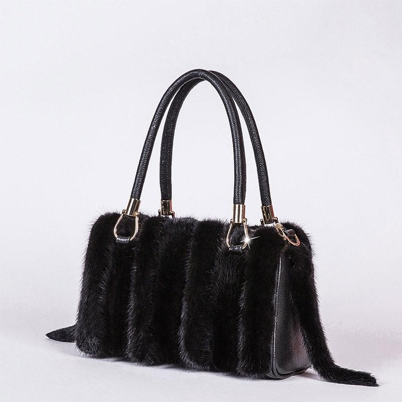 Autumn and Winter Fur Ladies Bag Mink Fur Hand Carry One Shoulder Messenger Bag