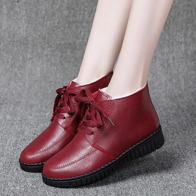 Cotton Shoes Women's Winter Plus Velvet Thick Warm Short Boots Non-slip and Anti-slip Comfortable Shoes with Horizontal Soles