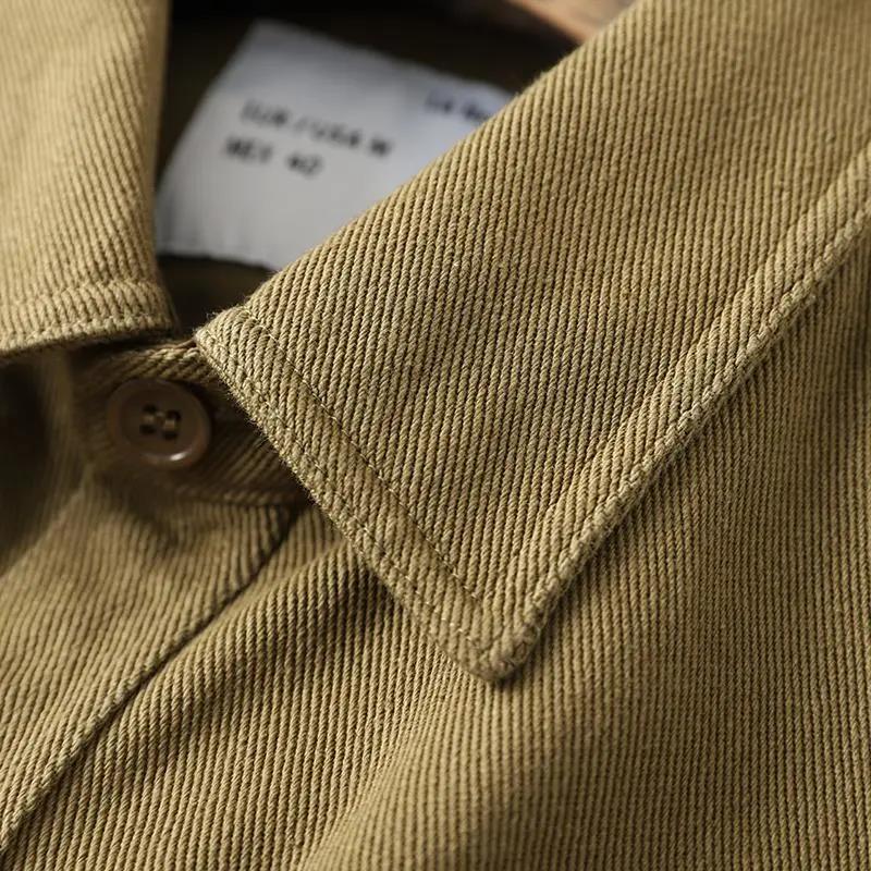Men's Cotton Shirt Roving Twill High-end Fabric Top Retro Tooling Fashion Trend Jacket