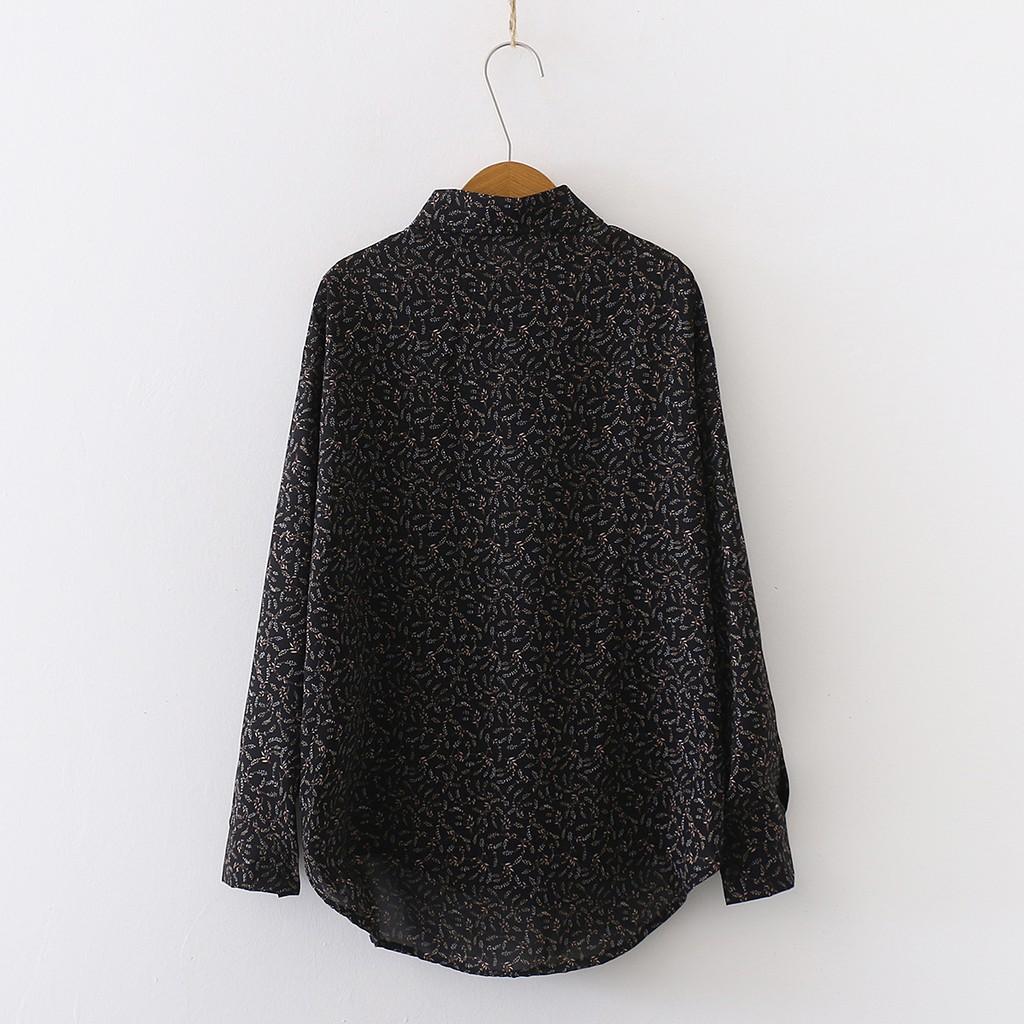 Korean Version of Spring Jacket Long-sleeved Design Sense Niche Chiffon Floral Shirt Women