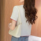 Summer Short Sleeve Women's Solid Color V-neck T-shirt