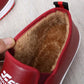 Winter PU Leather and Velvet Warm Casual Shoes Flat-bottomed Low-cut Non-slip Soft-soled Waterproof Shoes Women's Cotton Shoes Comfortable Pedal