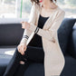 Spring and Autumn Knitted Cardigan Sweater Mid-length Loose Long-sleeved Jacket Fashion Thicker Women's Jacket