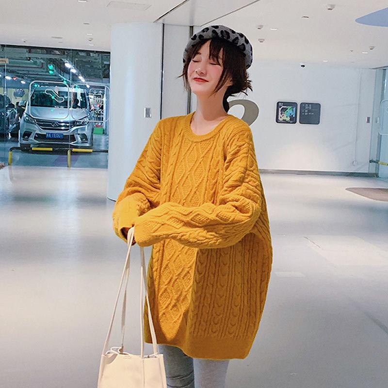 Pofulove  Red Sweater Women's Sleeve Loose WinterFairy Harajuku Style Knit Sweater Thicken Top