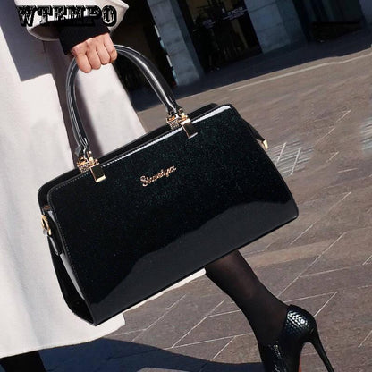 Crossbody Shoulder Bag Leather Texture Patent Leather Bag Handbags Fashion Handbag