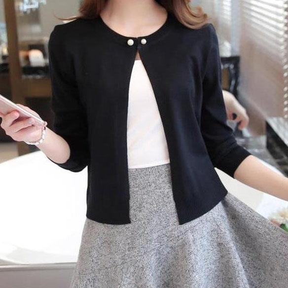 Knitted Cardigan Women Spring Summer Autumn Long Sleeve Sun Protection Clothing Female Large Size Solid Color Single Button Thin Sweater