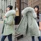 Mid-length Down Jacket To Overcome The Korean Version of Loose Plus Velvet Thickened Large Fur Collar Tooling Jacket