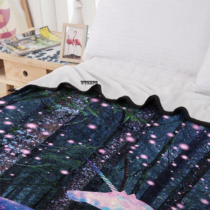 WTEMPO Brand Super Soft Blanket Unicorn Pattern Blanket Decorative Bedding Christmas Gift