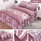 Four-piece Bed Skirt Korean Four-piece Bedding Skin-friendly Sanding Bed Linen Quilt Cover Bilateral Bed Skirt