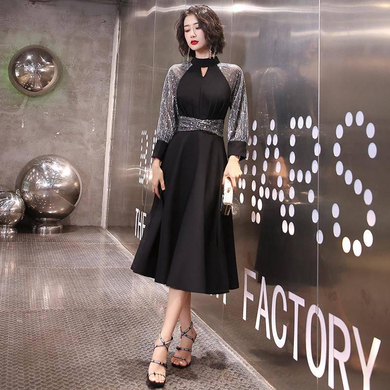 Temperament Evening Dress Dress Ladies Ladies Banquet Skirt Noble Black Was Thin A-line Base Skirt