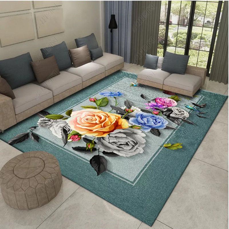 3D Printed Retro European Style Carpets Living Room Bedroom Study Bedside Carpet Decor Model Rugs