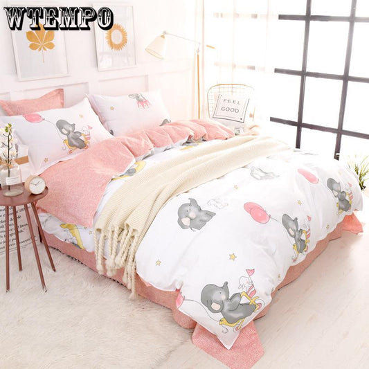 4pcs Cotton Bed Cover Bedding Sheet Sets Wedding Bed Sets
