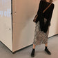 Retro Zebra Patter Skirt Female Spring and Autumn All-match Temperament High Waist Split A-line Skirt Mid-length