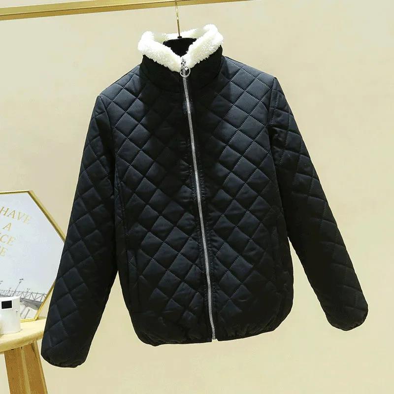 Lightweight Down Down Padded Coat Women's Fall Winter Padded Jacket Loose Short Hooded Stand Collar Coat