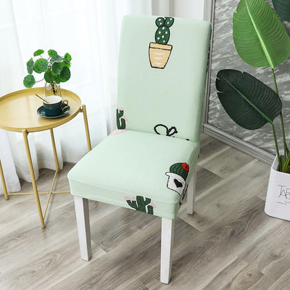 4PCS Elastic Printed Dining Chair Cover for Hotel Wedding Party Office Chair Covers Spandex Stretchable  Chair Cover