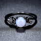 Fantasy Purple Opal Fine Ring Charm Silver  Ring Horse Eye Shape Opal Ring for Women Vintage Jewelry