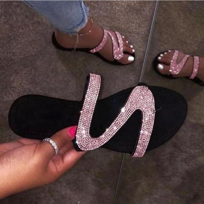Women Summer Flat Bling Slippers Transparent Soft Jelly Shoes Female Flip Flops Sandals Outdoor Beach Ladies Slides Plus Size
