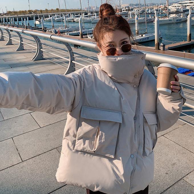 Short Tolerant Warm Down Padded Jacket Women Winter Padded Coat High Collar Padded Down Jacket Winter Warm Cotton Jacket