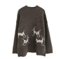 Pofulove Winter Vintage Thickened Loose Jacquard Knitted Sweater Women Were Thin Christmas Coat