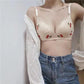 Korean Version Without Steel Ring Gathered Anti-sagging Upper Collection Side Milk Fruit Embroidered Women's Underwear Bra