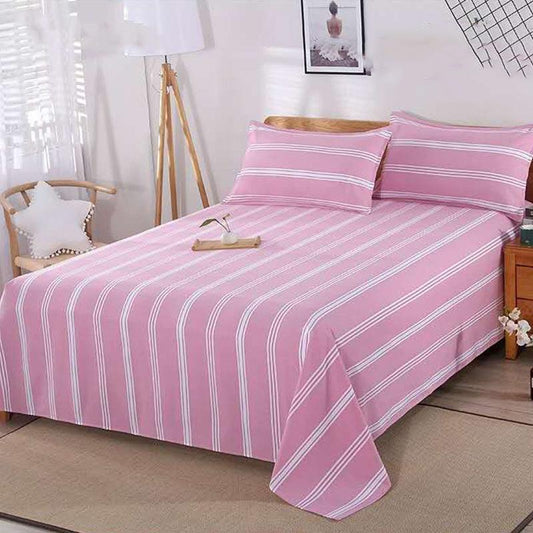 Bedding Three-piece Set Pure Cotton One-piece Bed Sheet Two Pillowcases Four Seasons Universal Naked Sleep Thick Cotton Washable