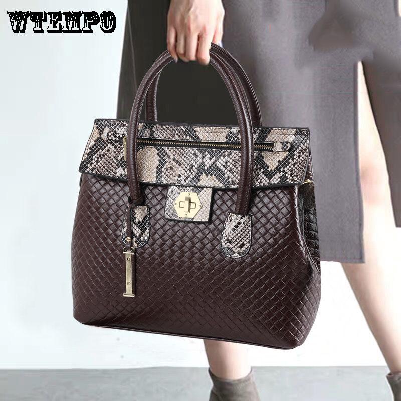 Simple Ladies Bag Casual Messenger Bag Leather Handbag Fashion Temperament Handbag