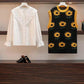 Winter Women's Knitted Vest White Lace Shirt Two-piece Set Female Large Size Sweater Vest Suit