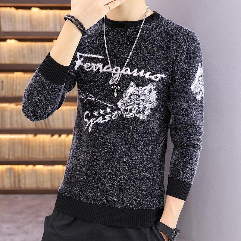 Winter Men's Sweater Thickened Bottoming Shirt Jacket Warm Clothing Sweater Top